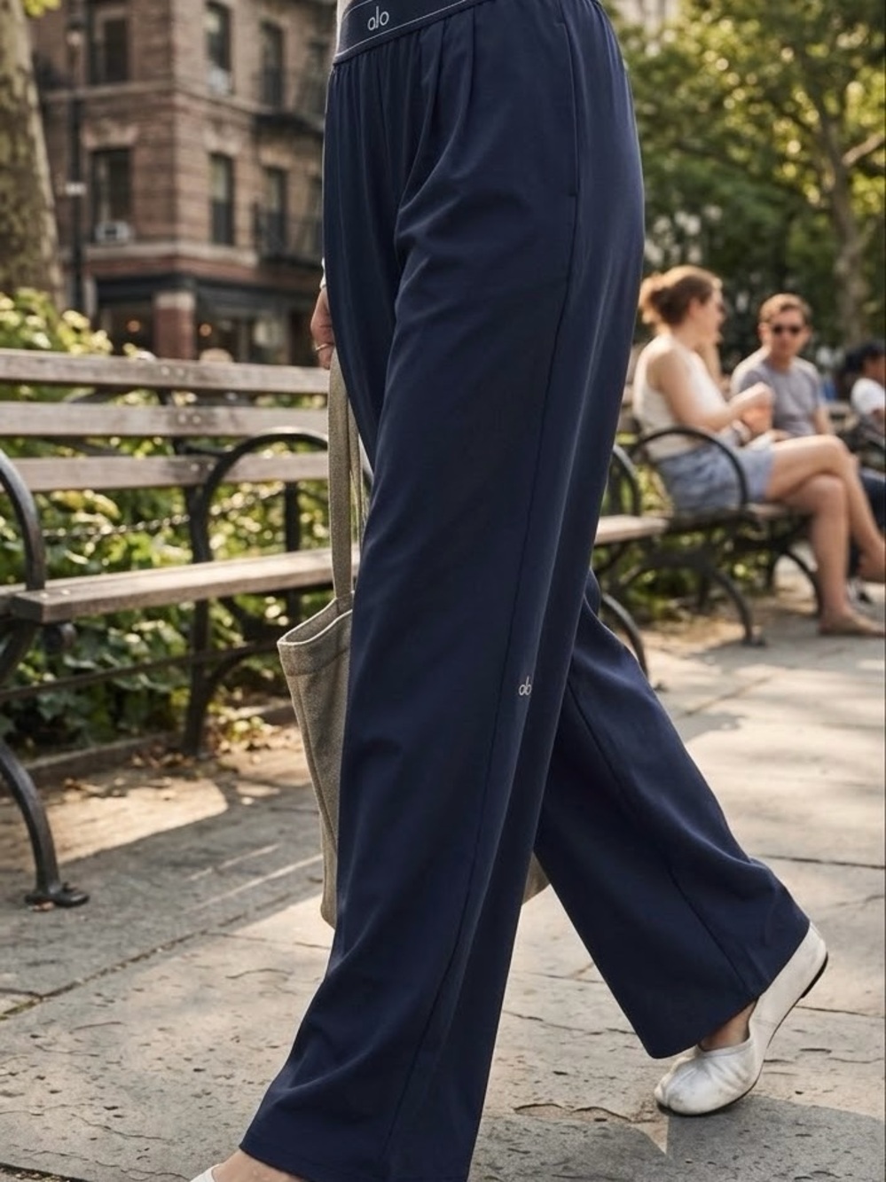 ALO Yoga  Suit Up Trouser  Navy Wide-Leg Lounge Pants